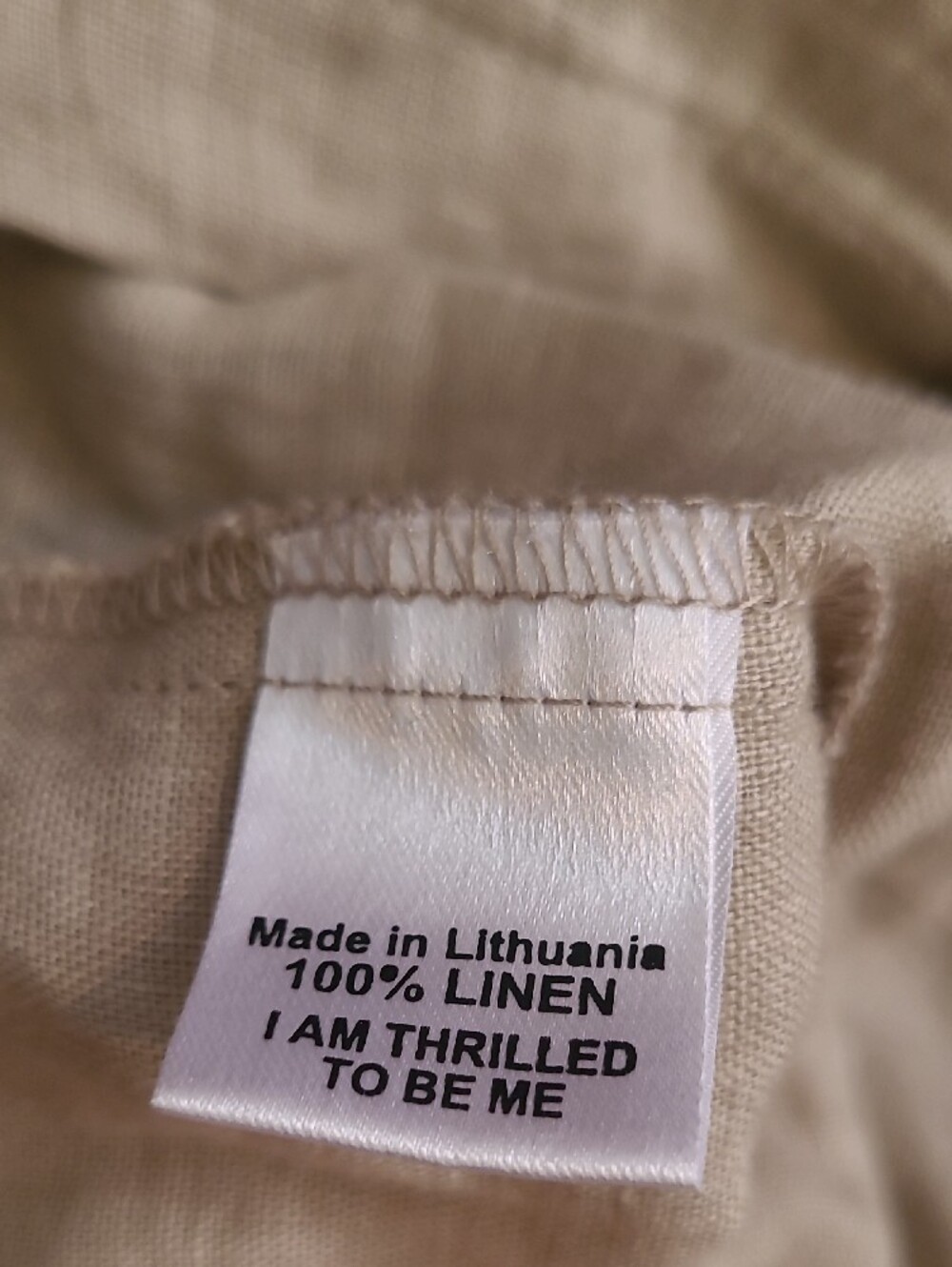 Flax Neutral Beige Linen Top - Picture 5 of 6